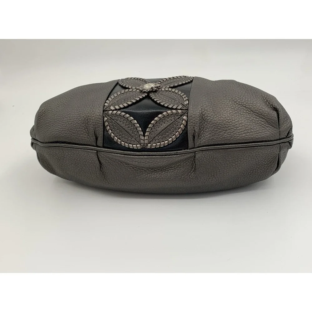 BRIGHTON‎ Masterpiece Mon Amie Shoulder Bag Metallic Pewter Leather NIB Duster